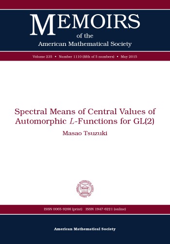 Spectral Means of Central Values of Automorphic hBfunctions for Gl2