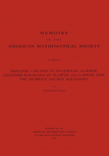 Isoclinic N-Planes in Euclidean 2N-Space, Clifford Parallels in Elliptic