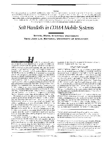 IEEE Soft handoffs in CDMA mobile systems