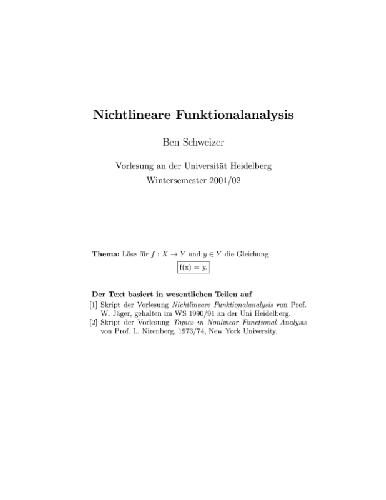 Nichtlineare Funktionalanalysis 002