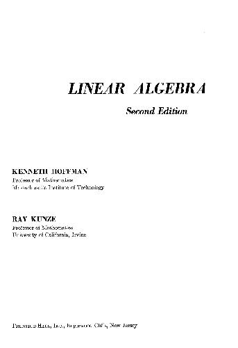 Mathematics Linear Algebra