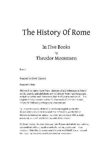 Mommsen Theodor The History Of Rome