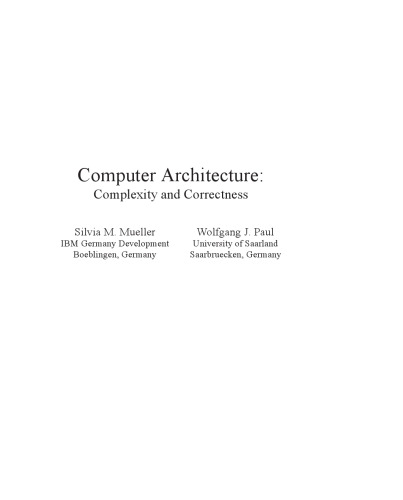 Computer Architecture, Complexity and Correctness