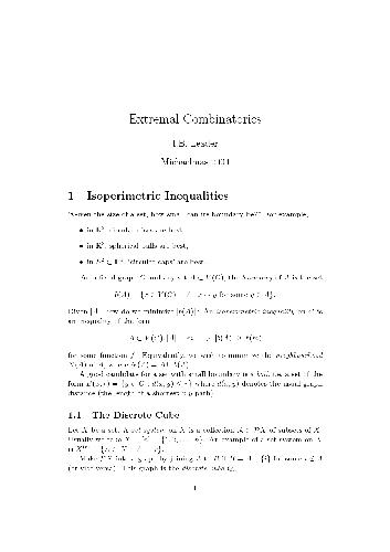 Extremal Combinatorics 001