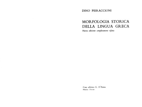 Morfologia storica della lingua greca