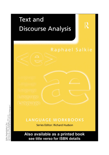 Text and Discourse Analysis