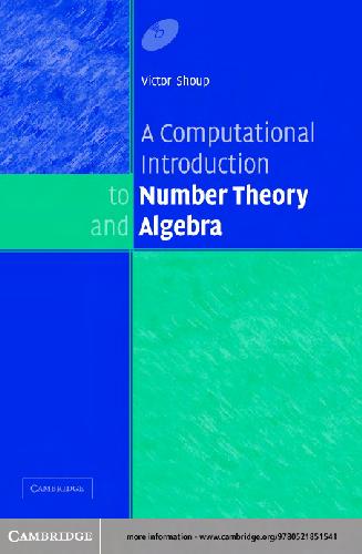 A computational introduction to number theory and algebra