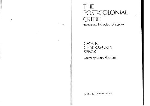 The Post-Colonial Critic