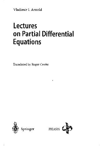 Lectures on Partial Differential Equations