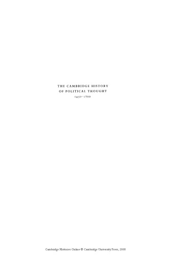 The Cambridge History Of Political Thought 1450-1700