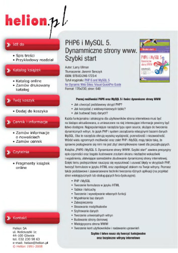 PHP6 i MySQL 5.Dynamiczne strony WWW