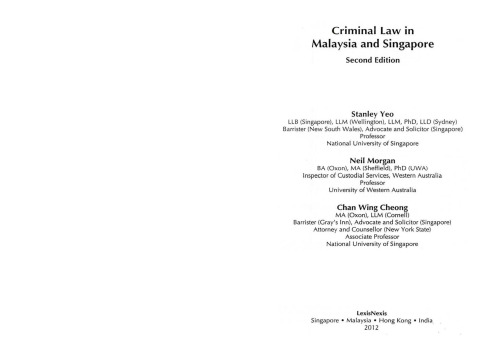 Criminal Law in Malaysia and Singapore