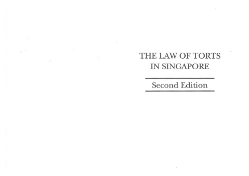 The Law of Torts in Singapore