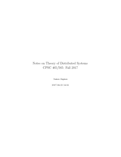 Notes on Theory of Distributed Systems [lecture notes]