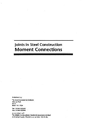 joints in steel construction - moment connections