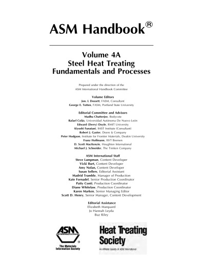 ASM Handbook: Steel Heat Treating Fundamentals and Process