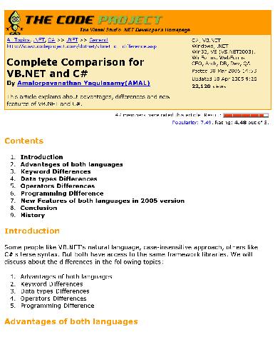 Comparison of VB and C#