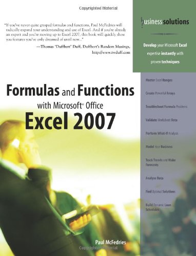 Formulas and Functions with Microsoft Office Excel 2007