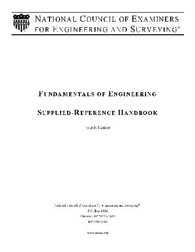 Fundametals of Engineering Supplied Reference Handbook