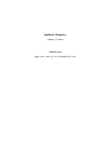 Algebraic Geometry 002