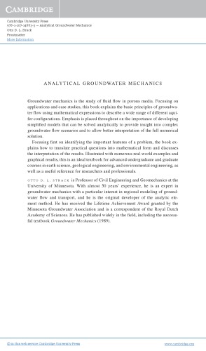 Analytical Groundwater Mechanics