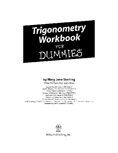 Trigonometry Workbook For Dummies 