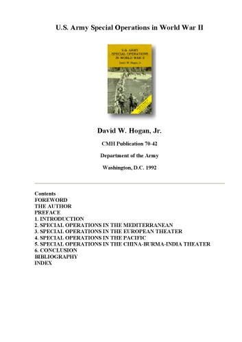 U.S. Army Special Operations in World War II