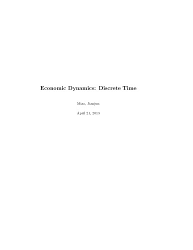 Economic dynamics: discrete time