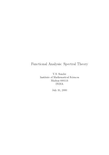 Functional analysis: spectral theory