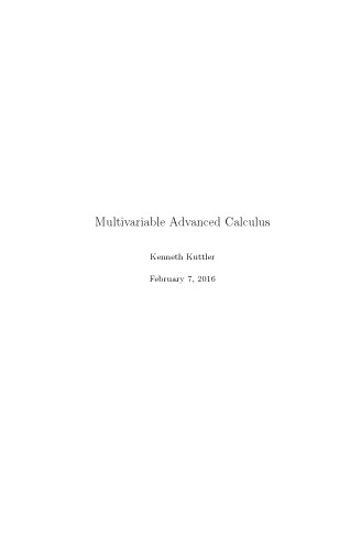 Multivariable advanced calculus