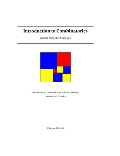 Introduction to combinatorics, Course Notes