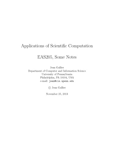 Applications of scientific computation