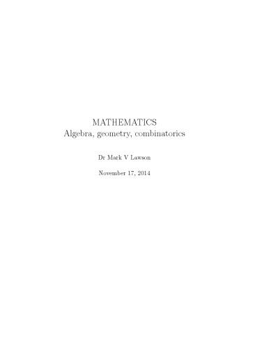 Mathematics. Algebra, geometry, combinatorics