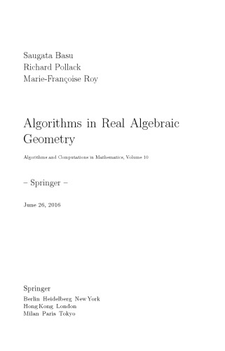 Algorithms in Real Algebraic Geometry