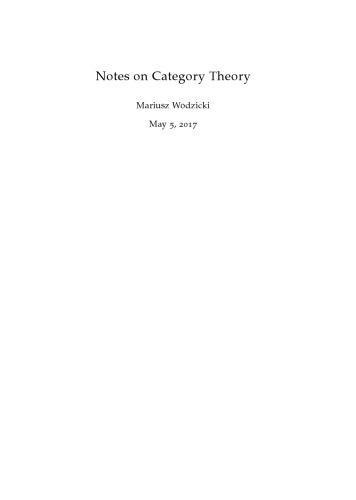 Notes on Category Theory