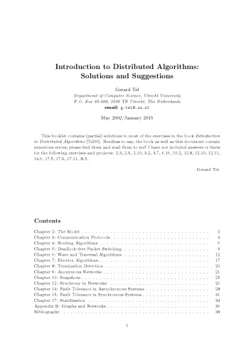 Solutions for Introduction to distributed algorithms