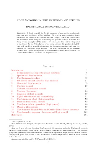 Hopf monoids in the category of species