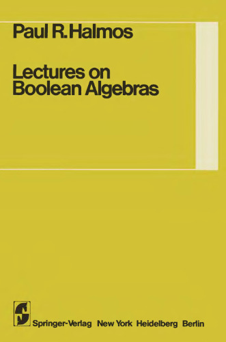 Lectures on Boolean Algebras