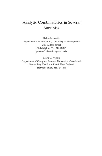 Analytic combinatorics in several variables