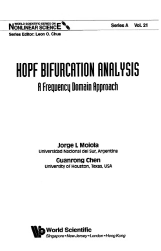 HOPF Bifurcation Analysis: A Frequency Domain Approach