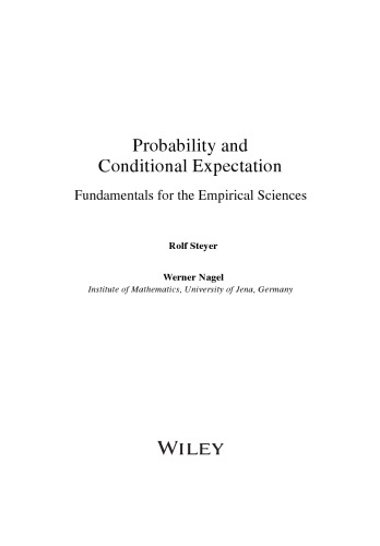 Probability and Conditional Expectation: Fundamentals for the Empirical Sciences