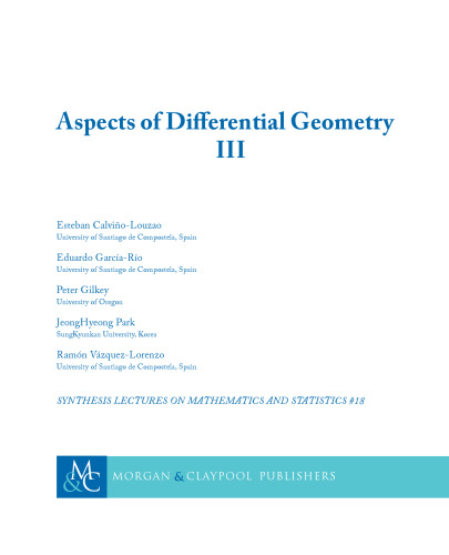 Aspects of Differential Geometry III