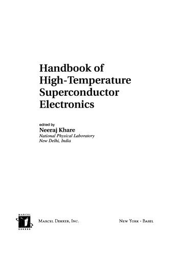 Handbook of High-Temperature Superconductor Electronics