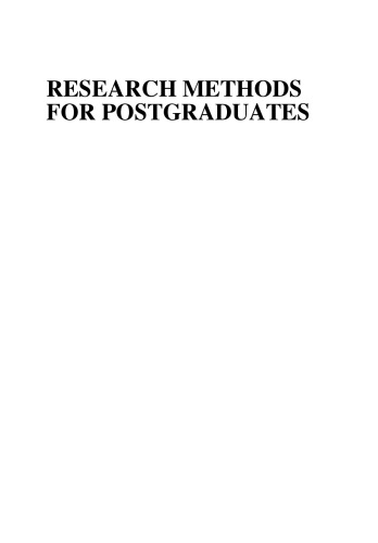 Research methods for postgraduates