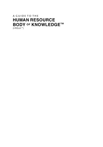 A guide to the human resource body of knowledge