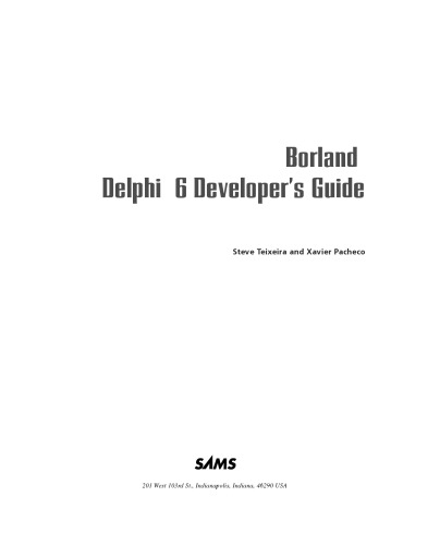 Borland Delphi 6 Developer’s Guide