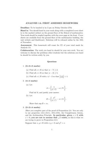 Analysis 1A, Galois Theory, Algebra 2, Foundations and Proof [lecture notes]