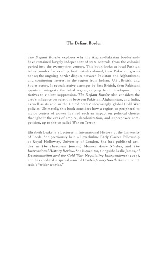 The Defiant Border: The Afghan-Pakistan Borderlands in the Era of Decolonization, 1936-65