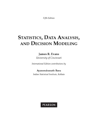 Statistics, Data Analysis and Decision Modeling   international 5th ed.