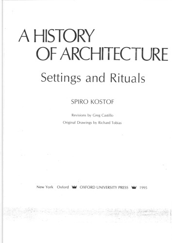 The History of Architecture : Settings and Rituals